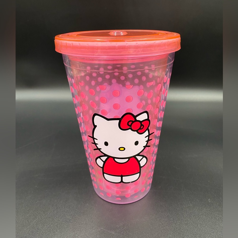Hello Kitty pink polka dot tumbler cup